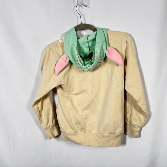 Disney Star Wars Kids “Grogu” Hoodie — 3D Ears + Peek-Through Face (M 10/12) - Picture 11 of 11